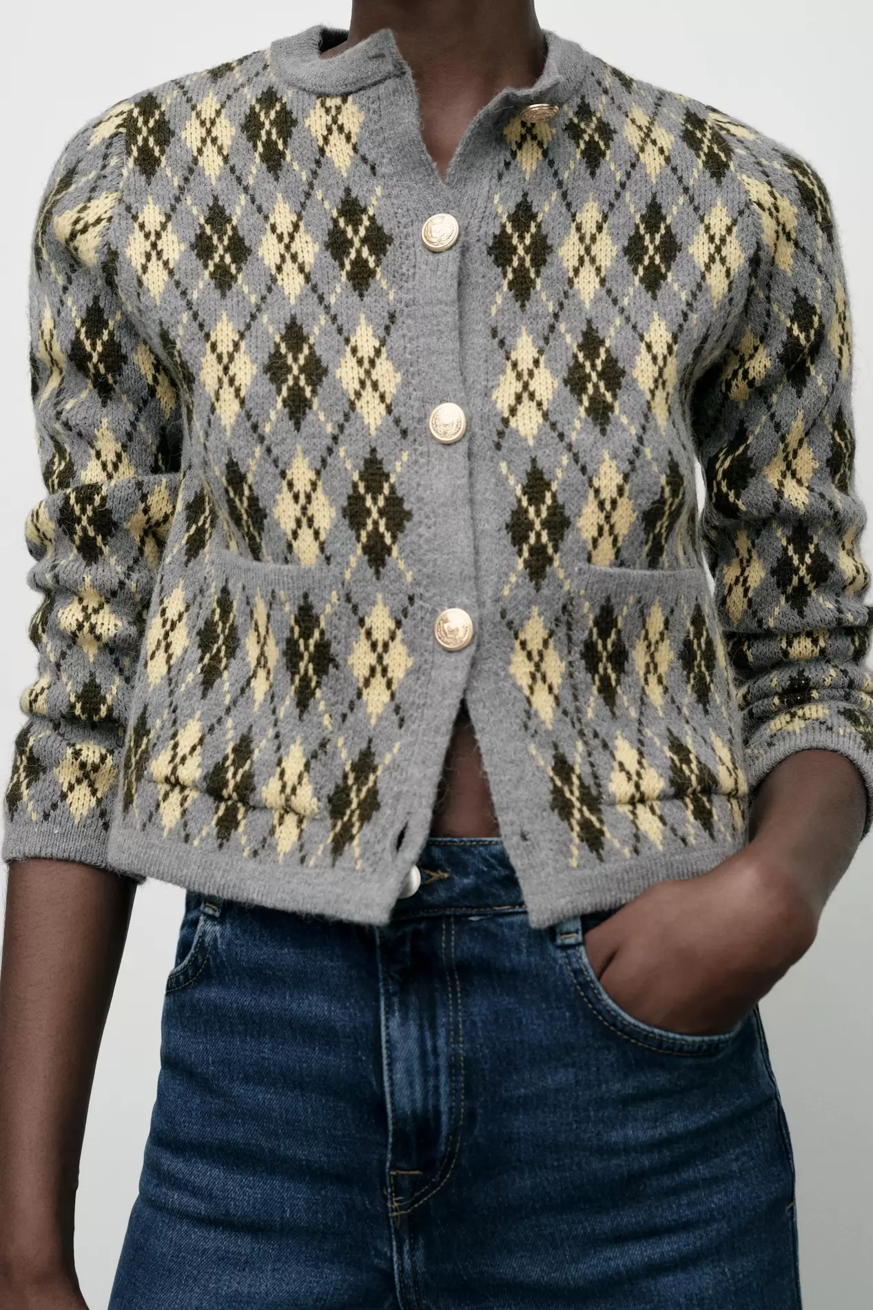 ARGYLE KNIT CARDIGAN offers at $65.9 in ZARA