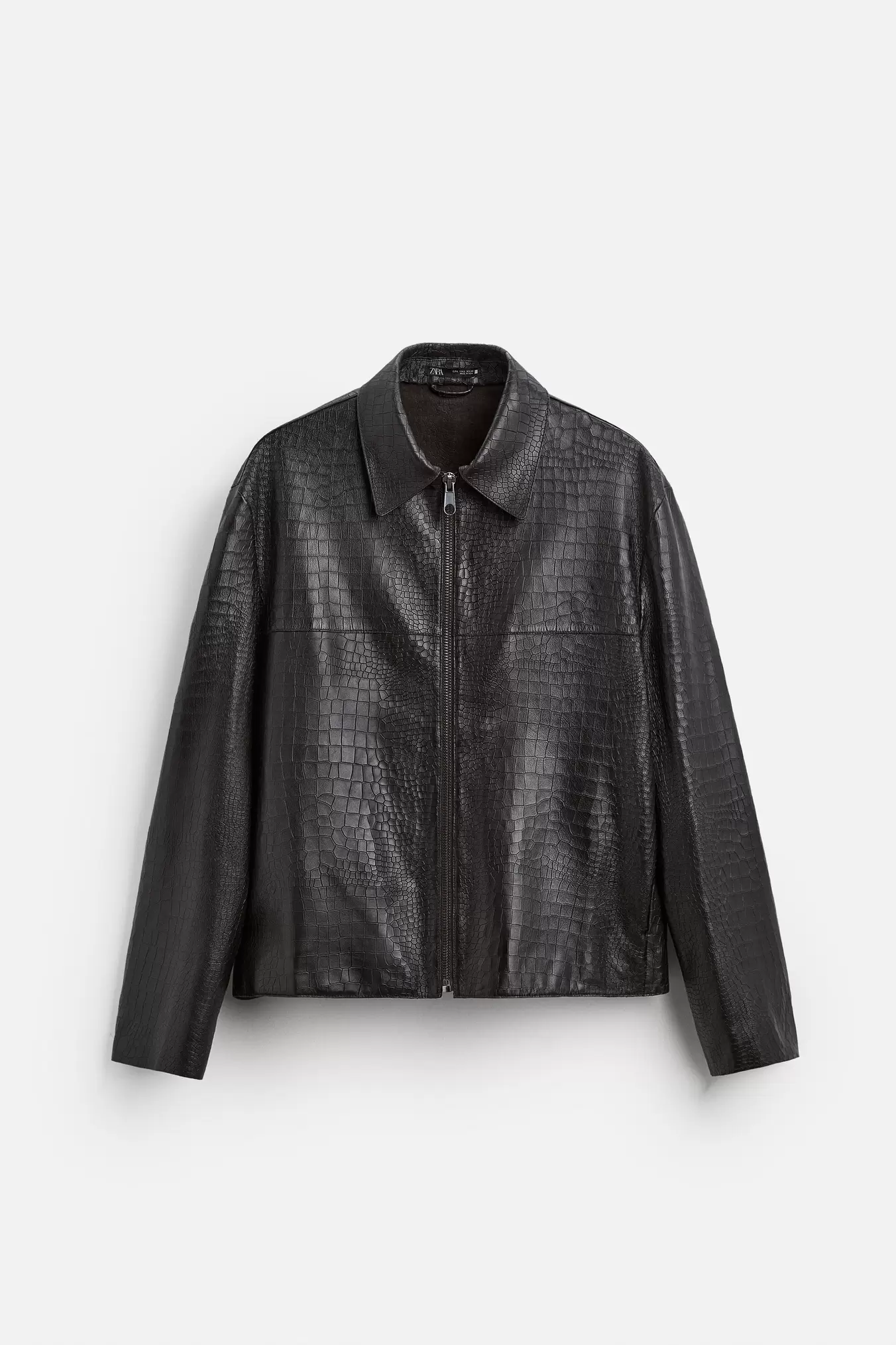 EMBOSSED LEATHER OVERSHIRT offers at $369 in ZARA