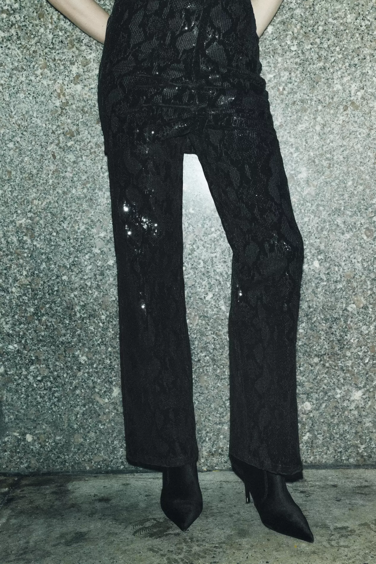 VELVET SEQUIN PANTS offers at $79.9 in ZARA