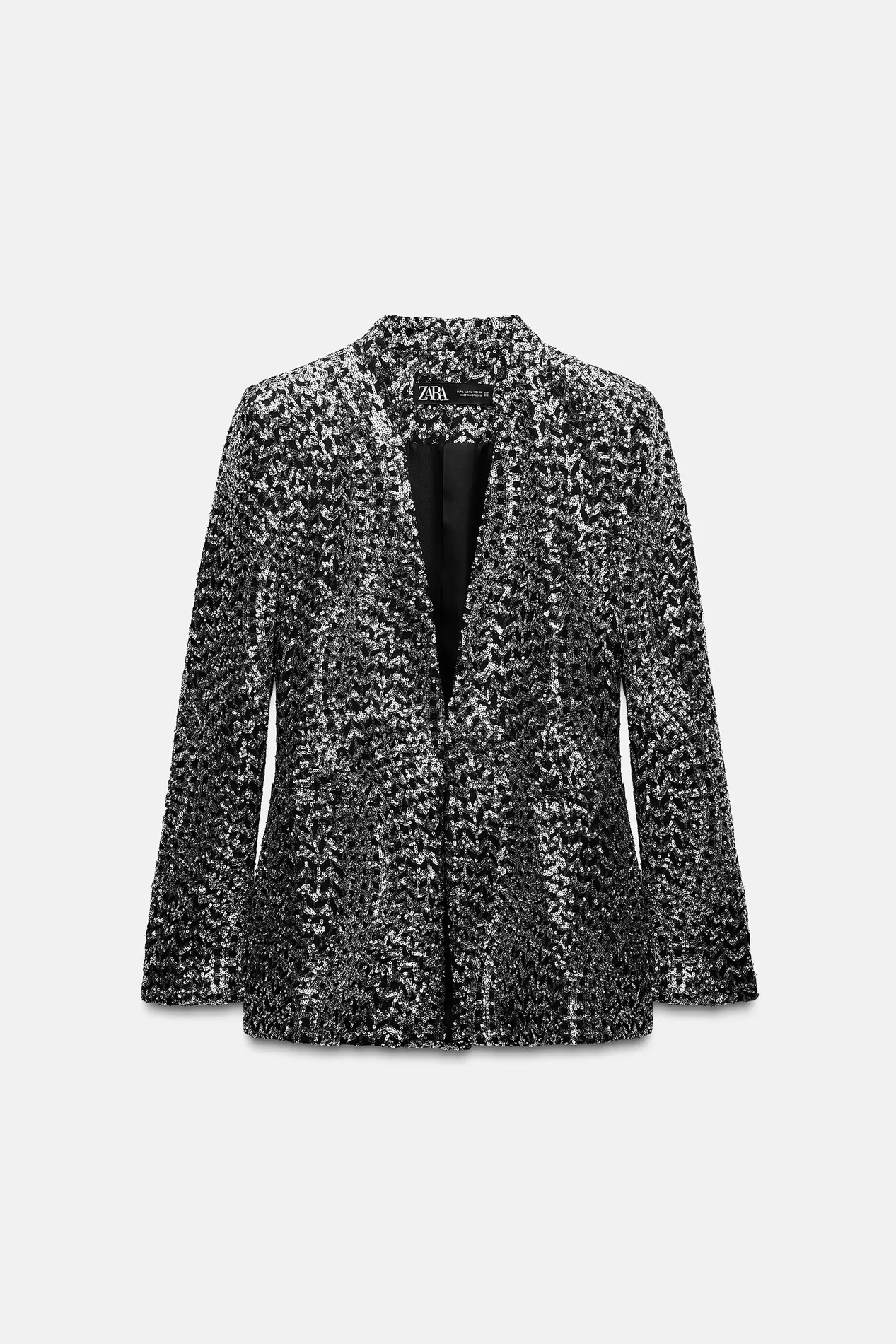 SEQUIN LAPELLESS BLAZER offers at $129 in ZARA