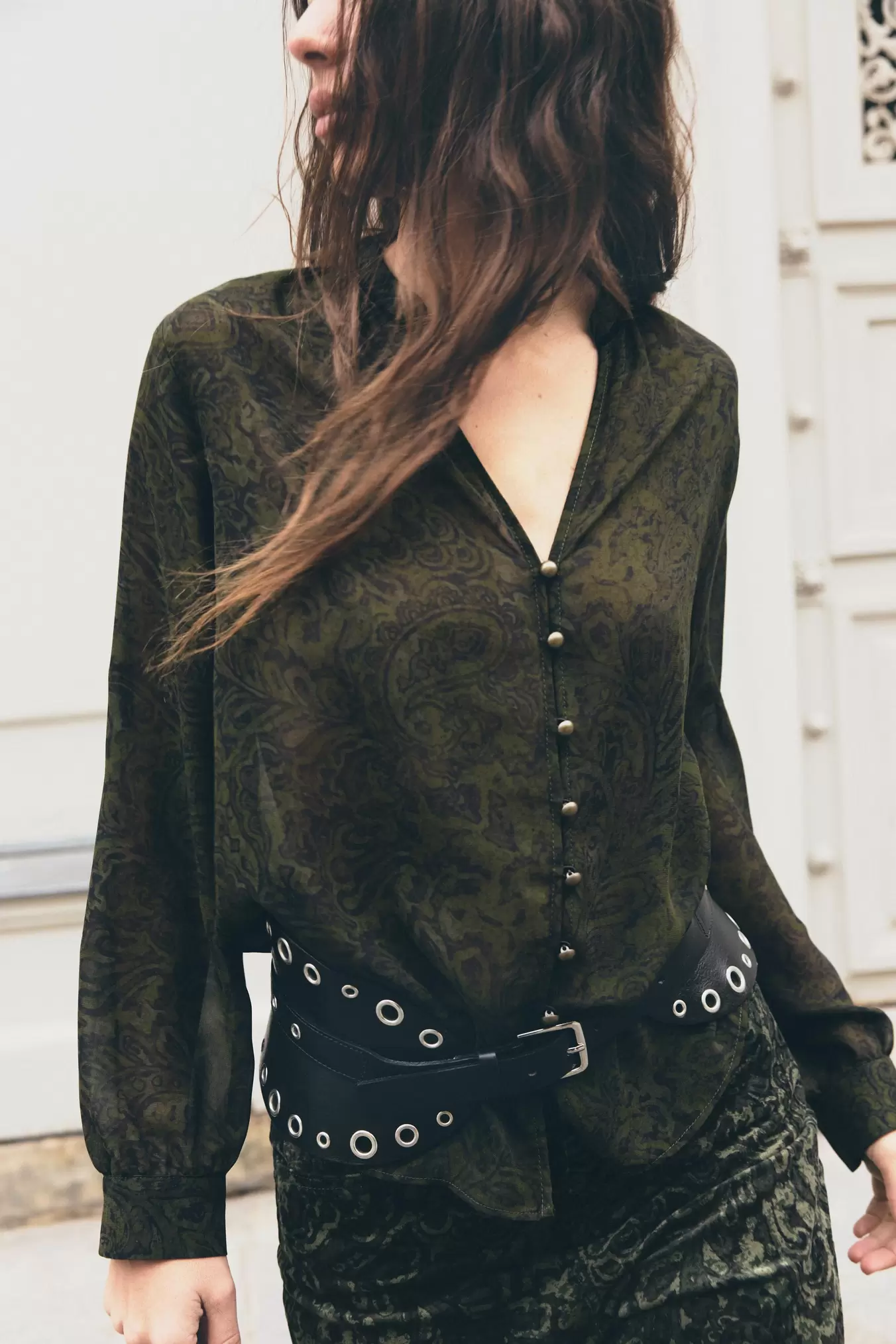 PRINTED SHIRT WITH VELVET PIPING offers at $55.9 in ZARA