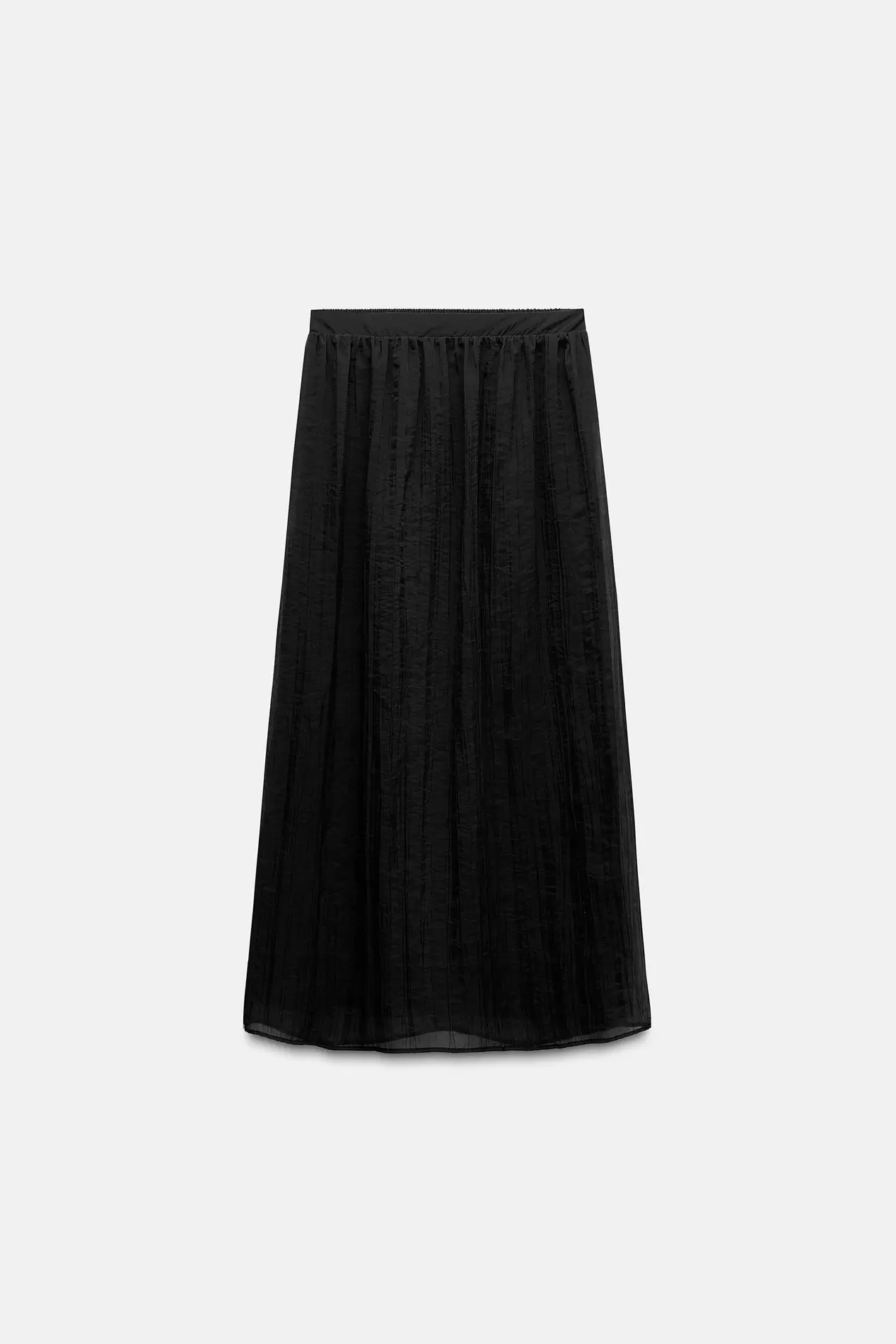 WRINKLED EFFECT MIDI SKIRT offers at $16.77 in ZARA