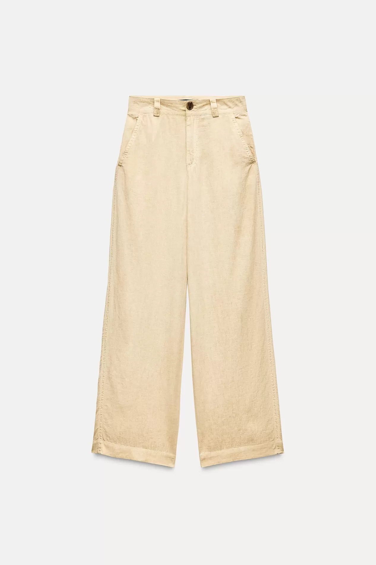 LINEN BLEND WIDE LEG PANTS offers at $20.97 in ZARA