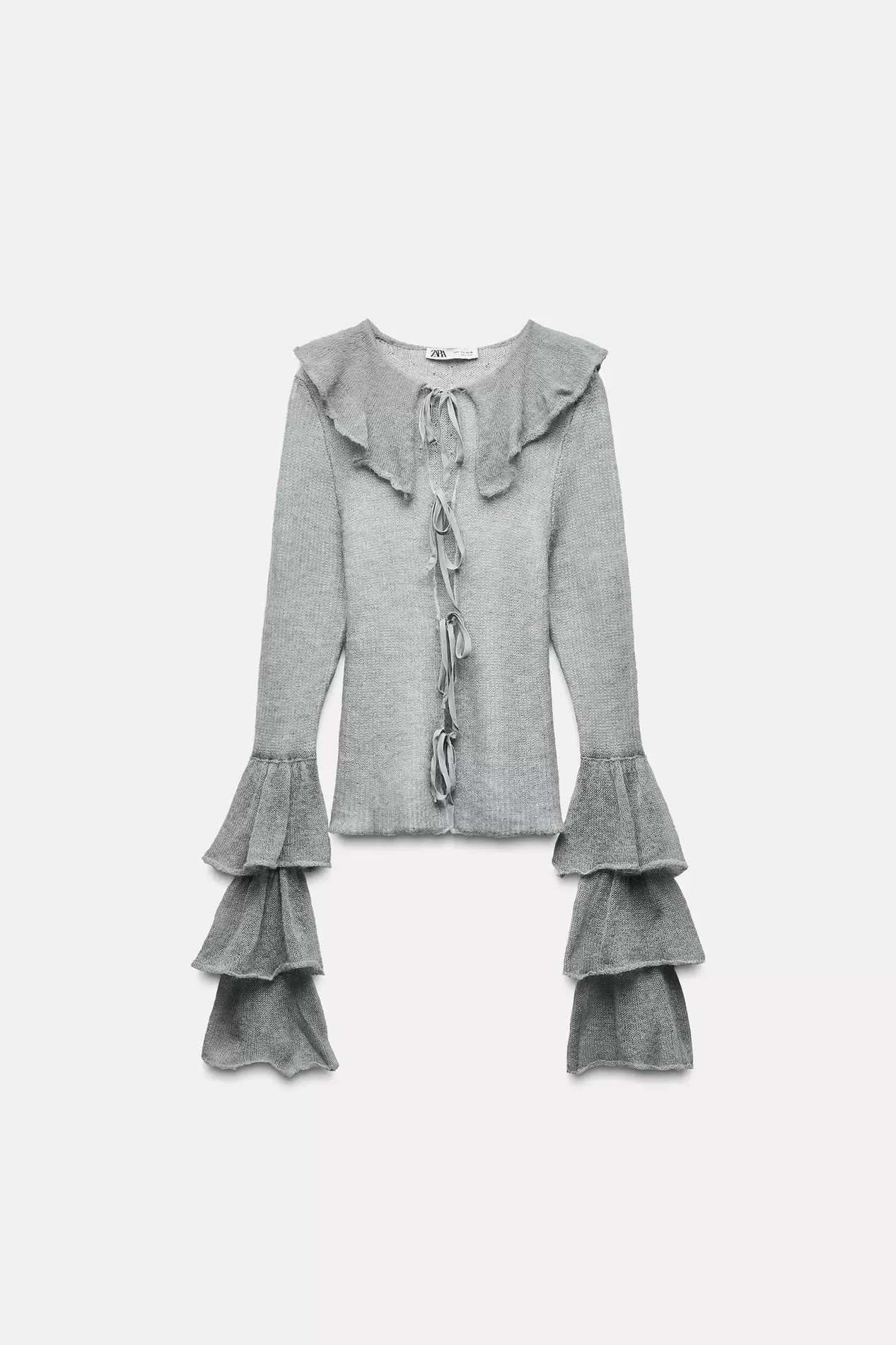 ALPACA AND WOOL BLEND RUFFLED CARDIGAN offers at $26.36 in ZARA