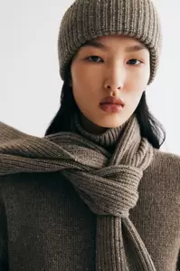 Rib-Knit Beanie offers at $19.99 in H&M