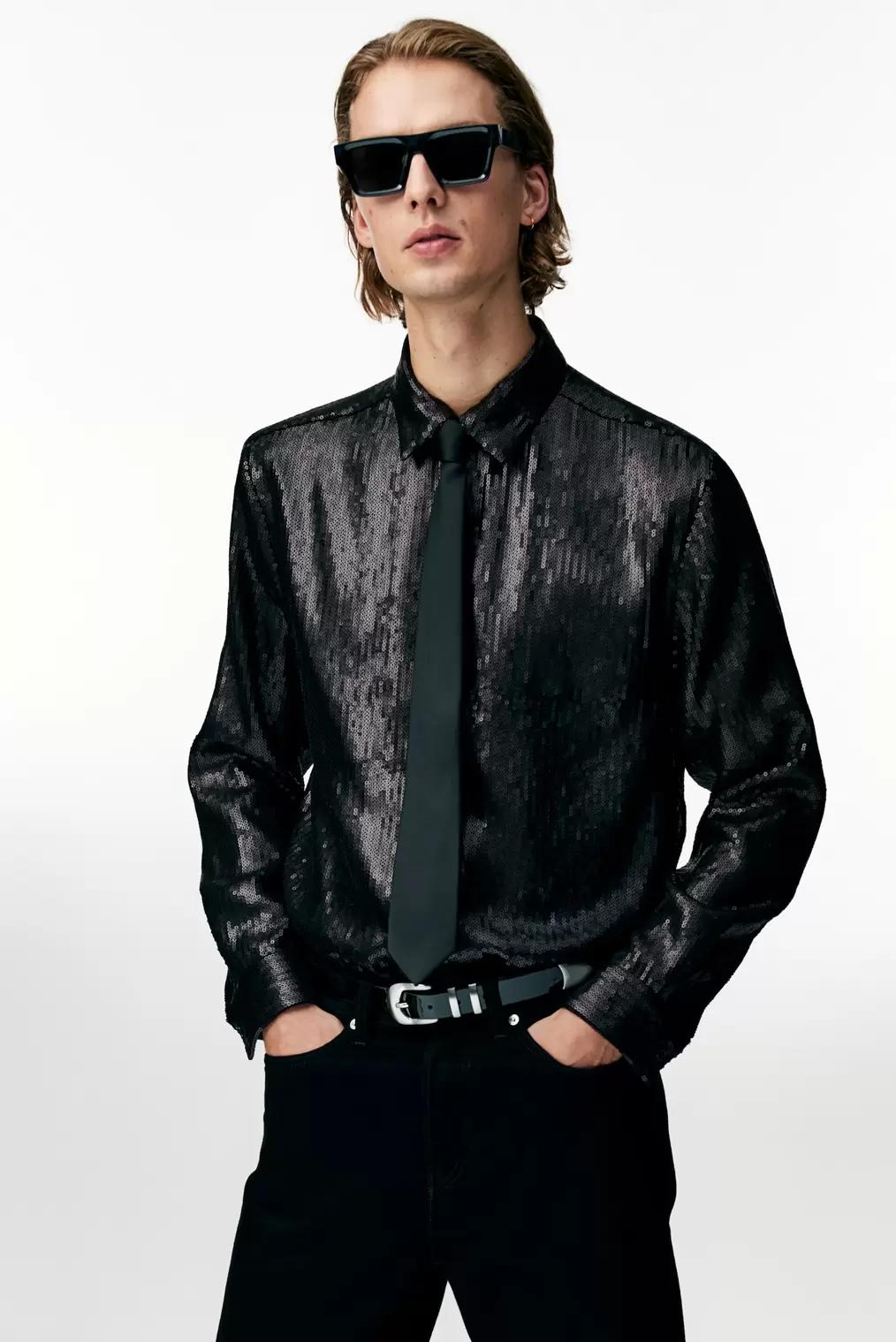 Regular Fit Sequined Shirt offers at $74.99 in H&M