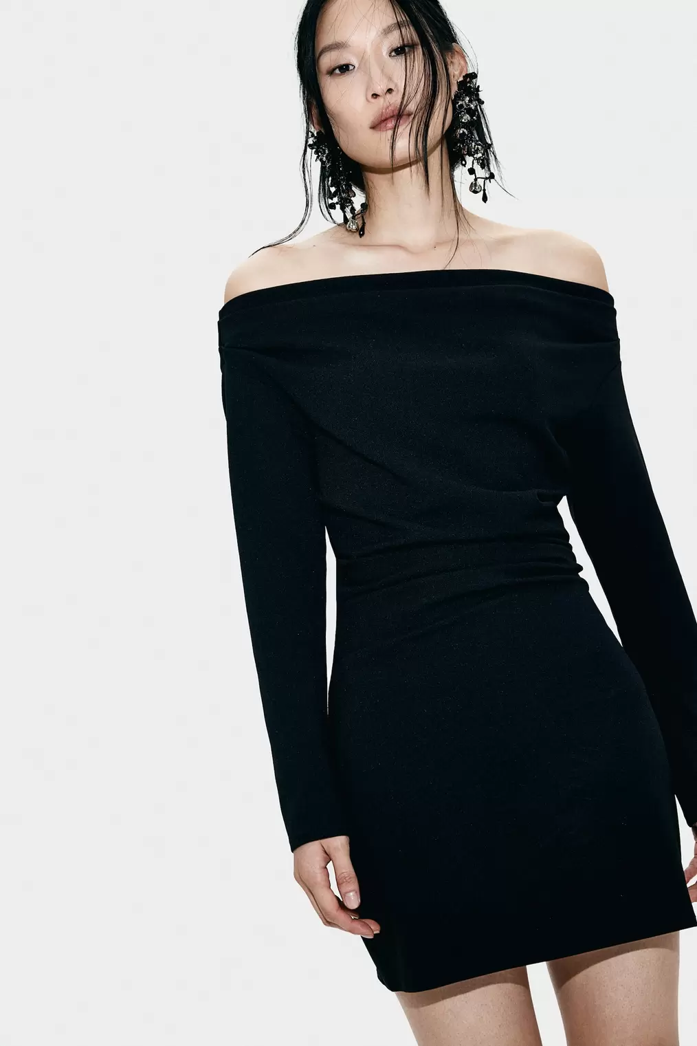 Draped Off-the-shoulder Dress offers at $29.99 in H&M