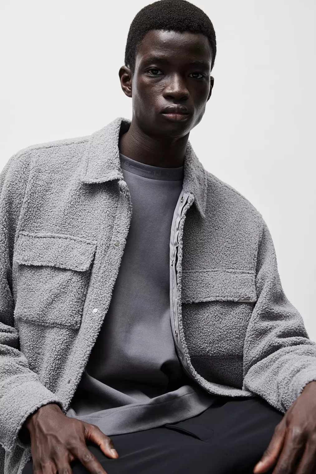 Regular Fit Teddy Fleece Overshirt offers at $59.99 in H&M