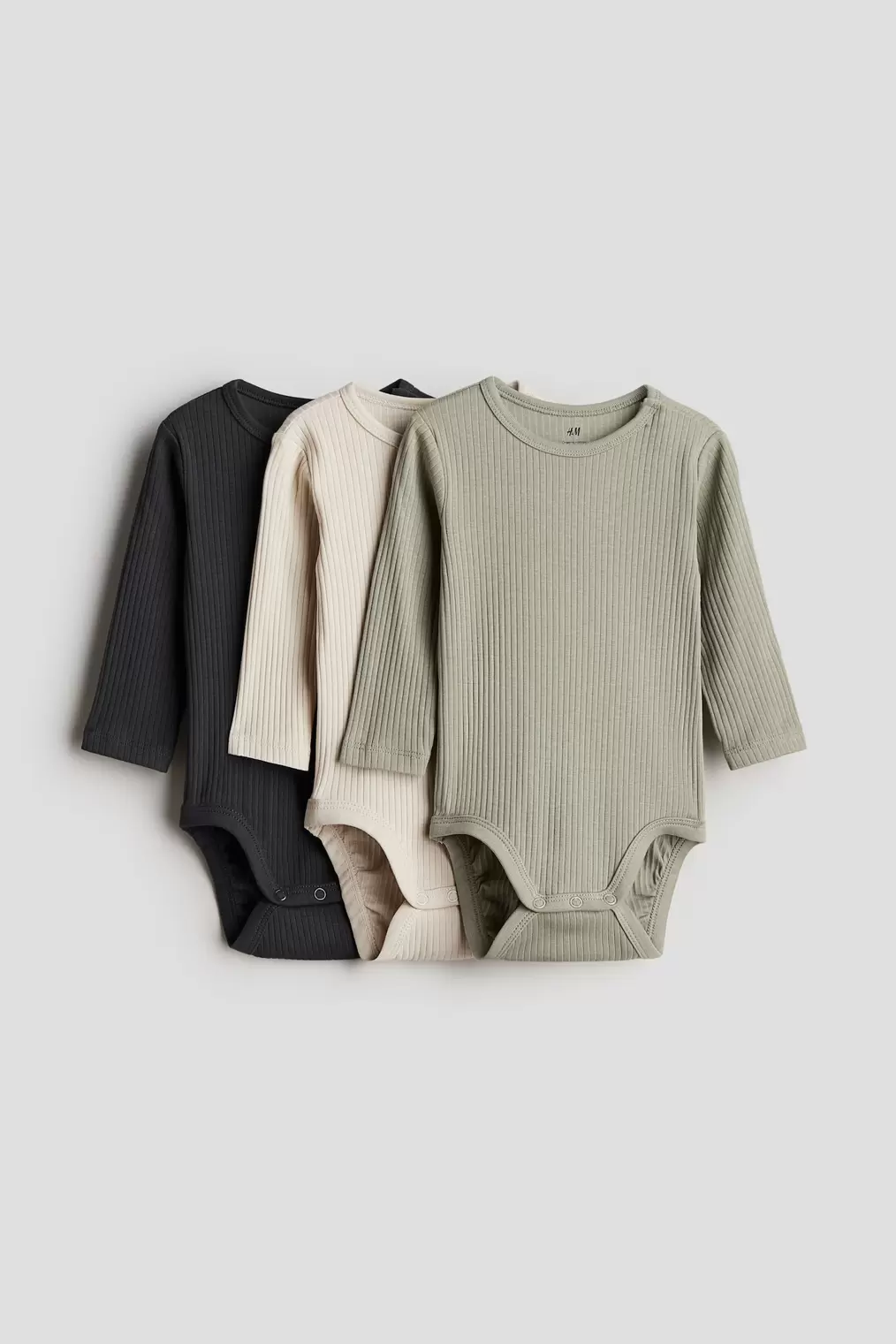 3-pack Ribbed Bodysuits offers at $19.99 in H&M