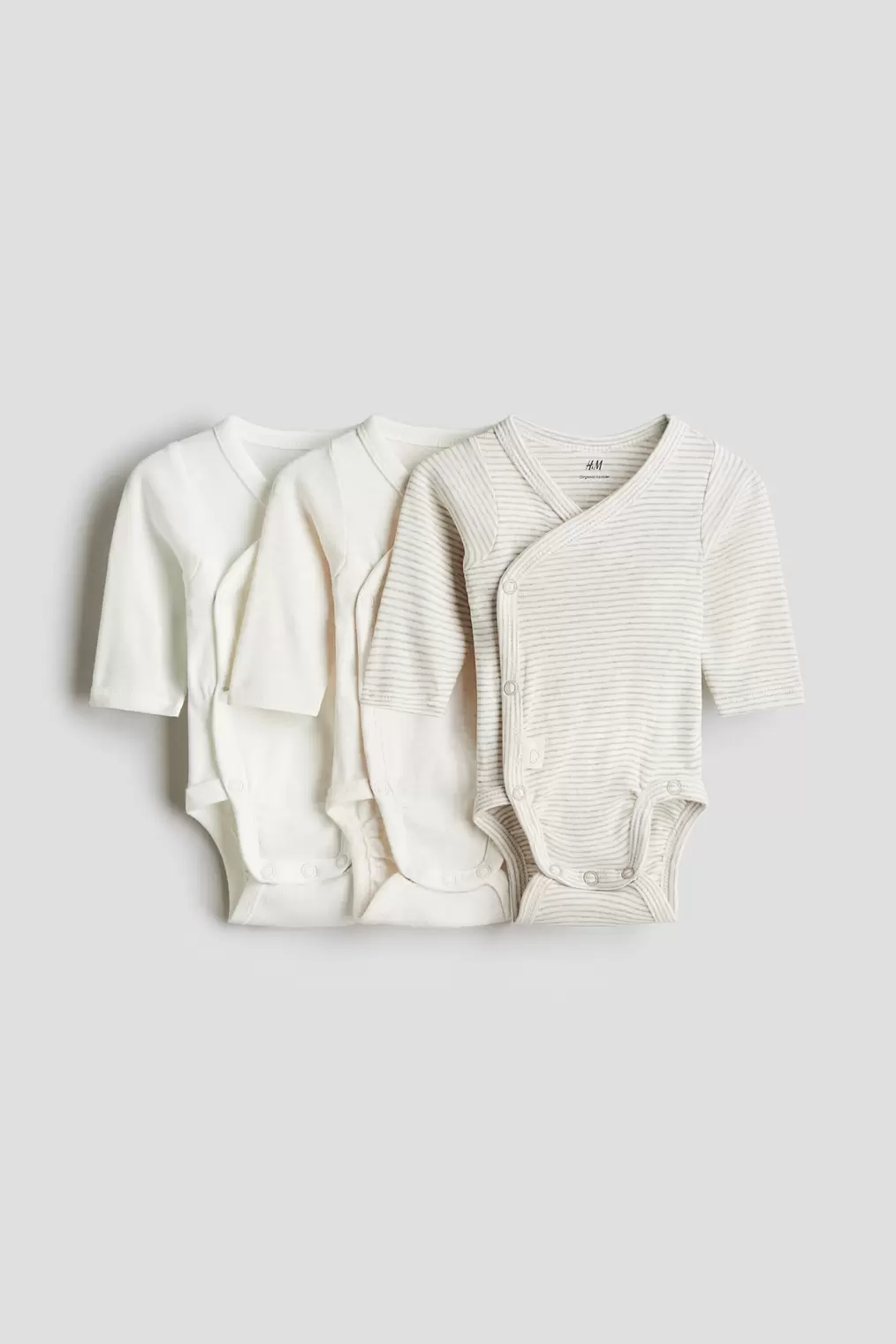 3-pack Wrapover Bodysuits offers at $19.99 in H&M