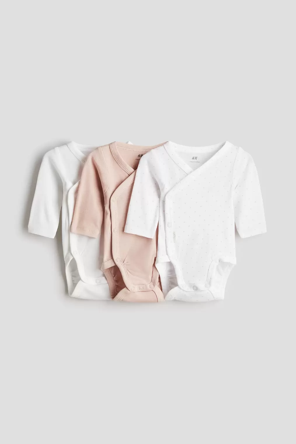 3-pack Wrapover Bodysuits offers at $19.99 in H&M