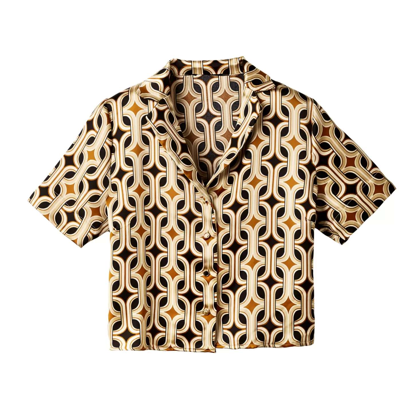 Cropped Geo Print Collared Blouse offers at $29.99 in Winners