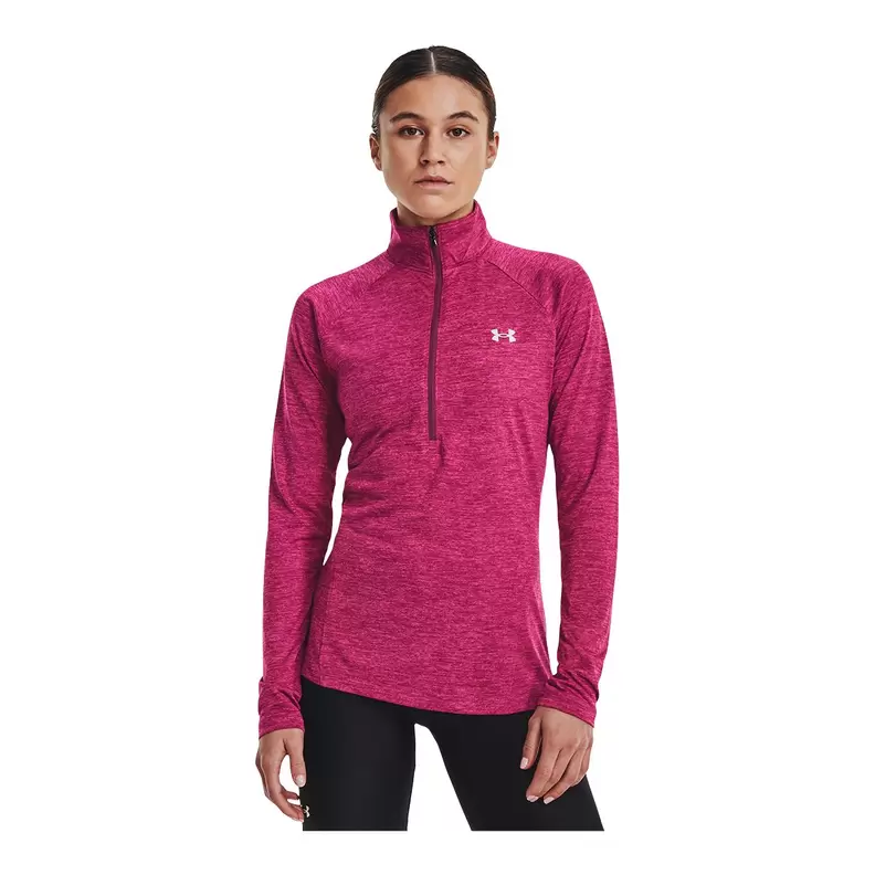 Under Armour Women's Tech Twist Long Sleeve Half Zip Training Shirt, Quick Dry offers at $24.97 in Sport Chek