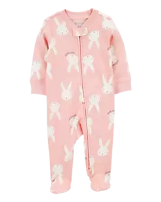 Baby Bunny Cotton Sleeper - Pink offers at $9 in Carter's OshKosh