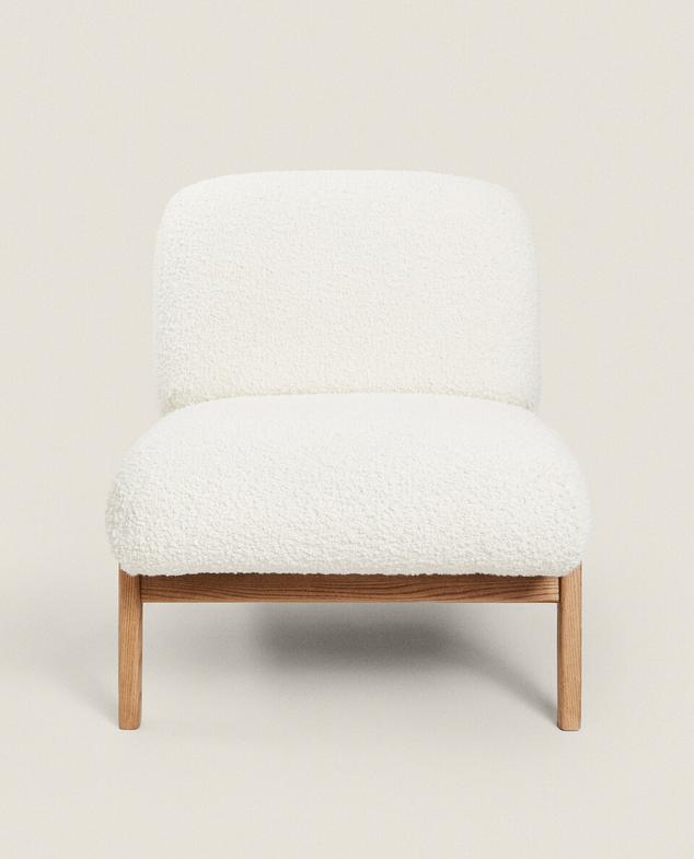 UPHOLSTERED BOUCLÉ WOOL ARMCHAIR offers at $549 in ZARA HOME