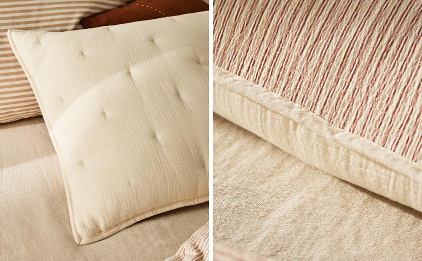 STRIPED MUSLIN THROW PILLOW COVER offers at $45.9 in ZARA HOME