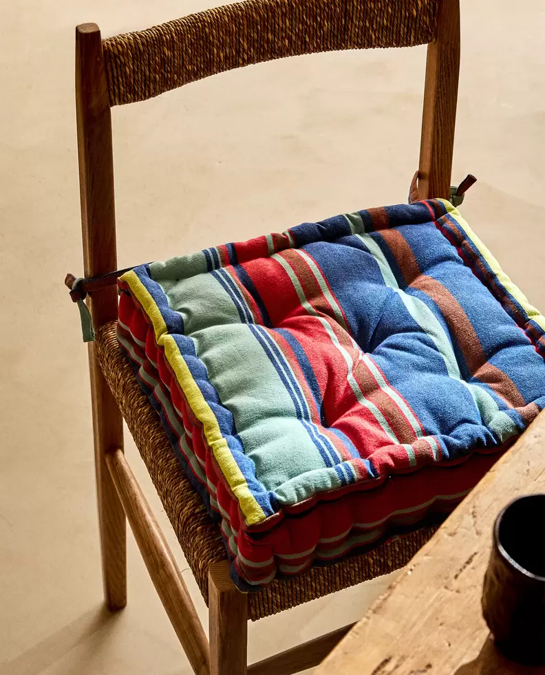 STRIPED SEAT CUSHION x COLLAGERIE offers at $69.9 in ZARA HOME