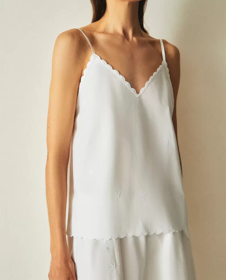 EMBROIDERED STRAPPY TOP offers at $49.9 in ZARA HOME