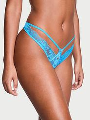 Rose Lace & Grommet Crotchless Thong Panty offers at $27.63 in Victoria's Secret
