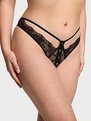 Rose Lace & Grommet Crotchless Thong Panty offers at $27.63 in Victoria's Secret