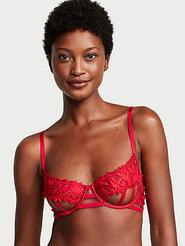 Satin Ziggy Glam Floral Embroidery Strappy Open-Cup Bra offers at $62.68 in Victoria's Secret