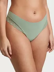 No-Show Lace-Trim Thong Panty offers at $7.28 in Victoria's Secret