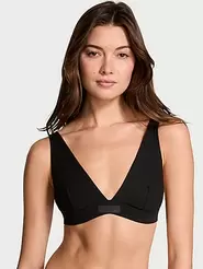 Wireless Ribbed Cotton Plunge Bralette offers at $21.86 in Victoria's Secret