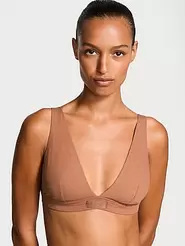 Wireless Ribbed Cotton Plunge Bralette offers at $21.86 in Victoria's Secret