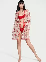 Floral Embroidery Sheer Mesh Robe offers at $34.98 in Victoria's Secret