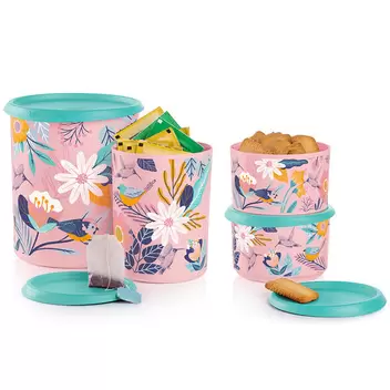 Blushing Meadow One Touch® Canister Set offers at $20 in Tupperware