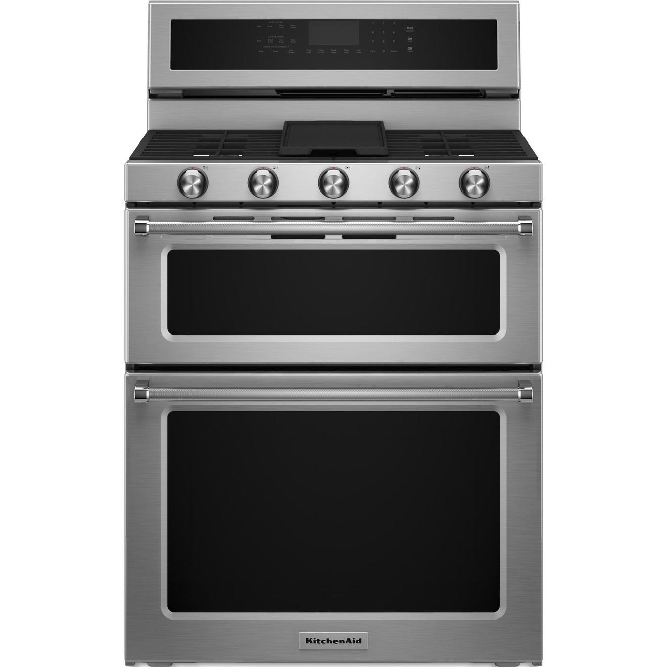 KitchenAid 30 inch Double Oven Dual Fuel Range offers at $3099.98 in Trail Appliances