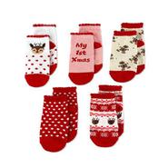 Chloe + Ethan - Infant Socks, Red Reindeer offers at $4.98 in Toys R us