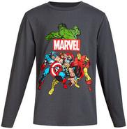 Marvel - Long Sleeve Tee - Avengers / Charcoal / 4T offers at $8.98 in Toys R us
