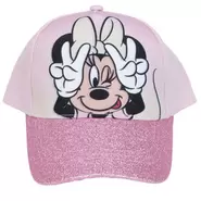 Disney Minnie Mouse Peace Sign With Glitter Brim Kids Baseball Cap Pink offers at $5.98 in Toys R us