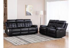 Berkeley Black Leather Match Power Sofa & Loveseat Set offers at $3298 in Surplus Furniture