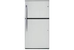 GE Stainless Steel 21 Cubic Foot Refrigerator offers at $1248 in Surplus Furniture