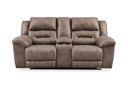 Stoneland Fossil Reclining Loveseat w/Console offers at $1118 in Surplus Furniture