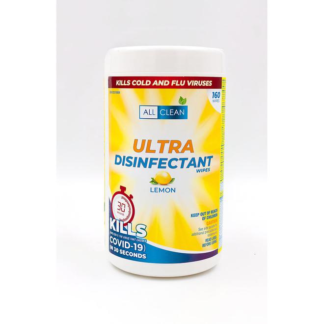 All Clean Natural Lemon Ultra Disinfectant Wipes - 160 wipes offers at $17.99 in Staples