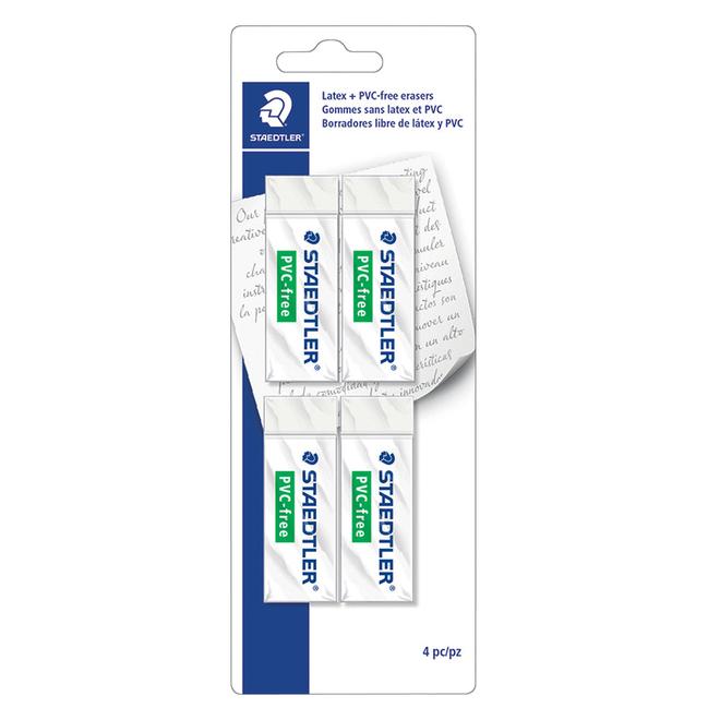 Staedtler PVC-Free Eraser Large - White - 4 Pack offers at $3.99 in Staples