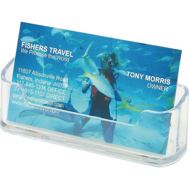 Staples Clear Business Card Holder offers at $2.49 in Staples