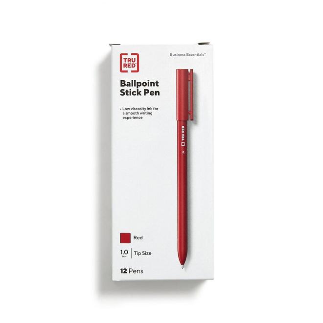 TRU RED Ballpoint Pen - Medium Point - 1.0mm - Red - 12 Pack offers at $2.39 in Staples