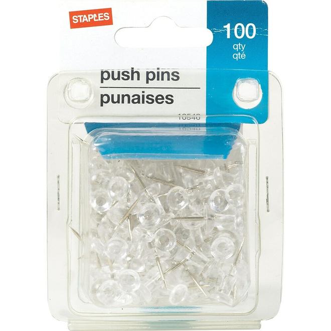 Staples Push Pins - Clear - 100 Pack offers at $3.49 in Staples