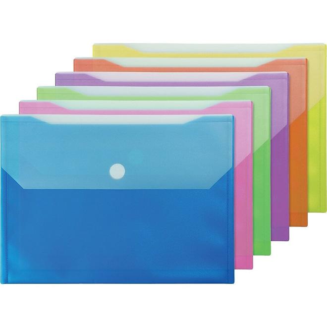 Winnable Velcro Poly Two File Pocket Envelope, Letter Size, Assorted Colours offers at $4.39 in Staples
