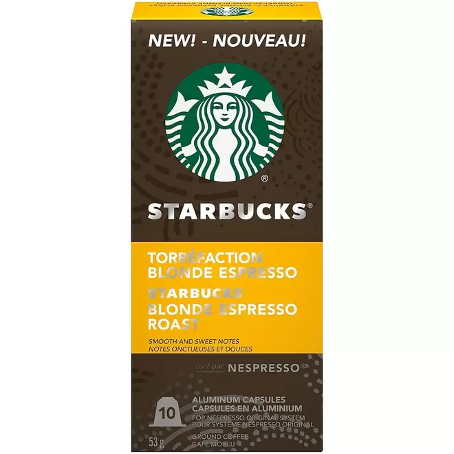 Starbucks Nespresso Original System Blonde Espresso Capsules - 10 Pack offers at $9.99 in Staples