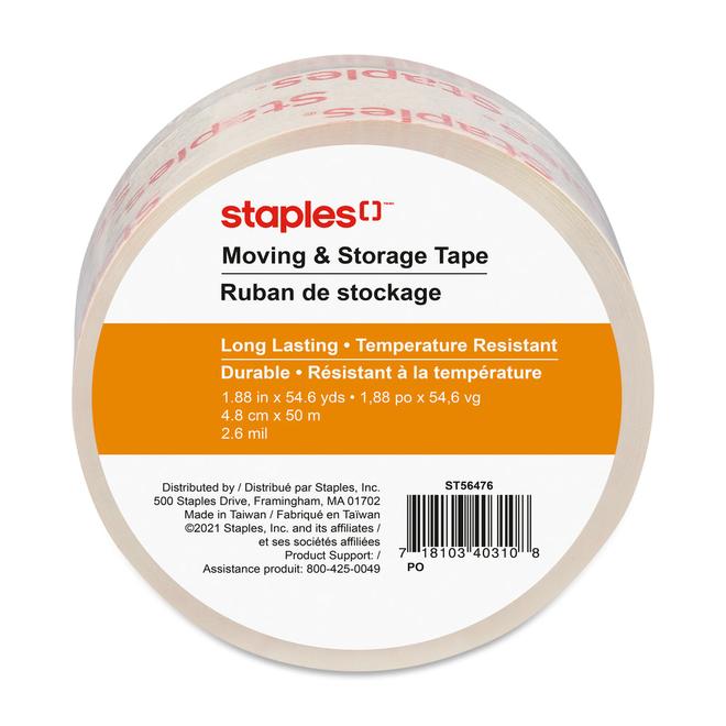 Staples Heavy-Duty Premium Packaging Tape, 48mm x 50m x 2.6mm, Clear offers at $4.99 in Staples