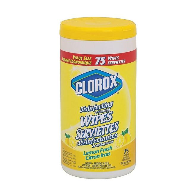 Clorox Disinfecting Wipes, Lemon Fresh Scent, 75 Wipes/Pack (1608) offers at $4.99 in Staples