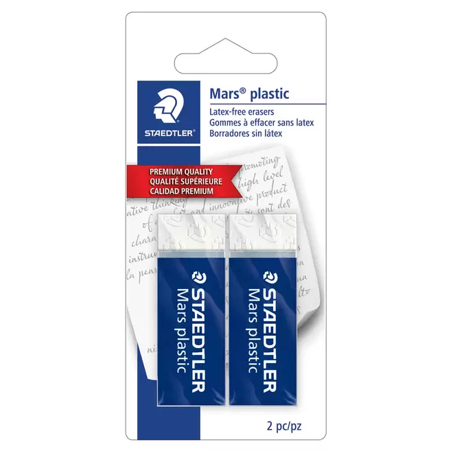 Staedtler Mars Plastic Premium Eraser - White - 2 Pack offers at $3.49 in Staples