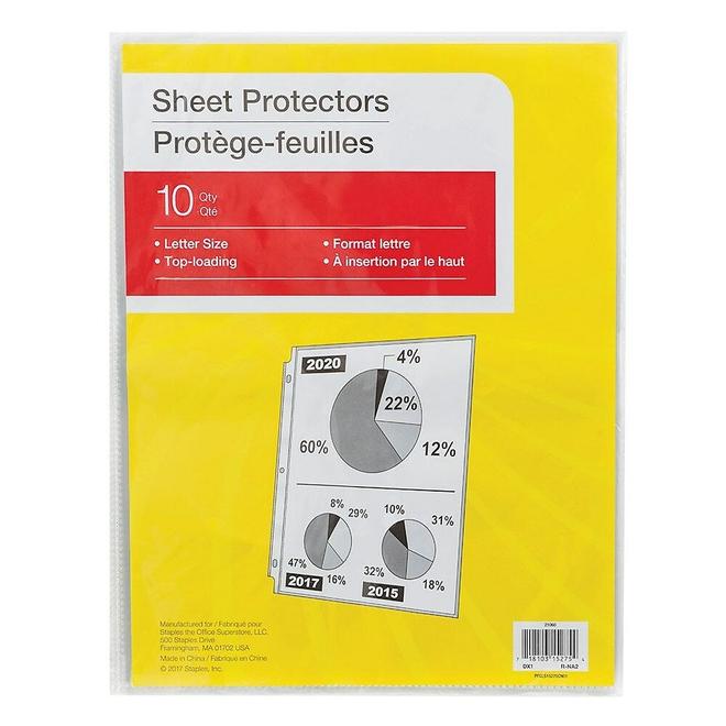 Economy Lightweight Sheet Protectors, 10 Pack offers at $1.98 in Staples