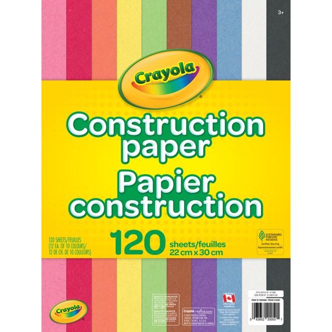 Crayola Construction Paper - 10 Colours - 120 Sheets offers at $4.29 in Staples