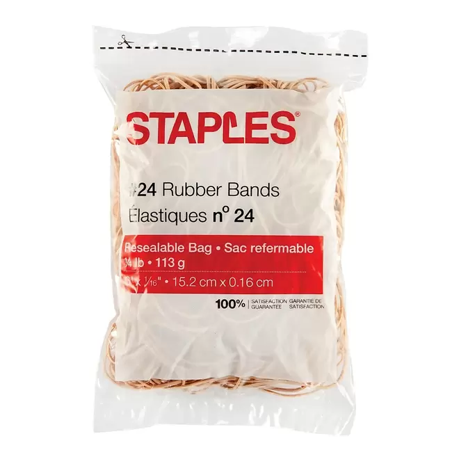 Staples Economy Rubber Bands - Size #24 offers at $3.99 in Staples